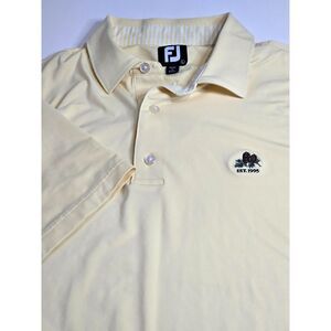 FootJoy ProDry Stretch Golf Polo Shirt | Men's Size Large | Pale Yellow